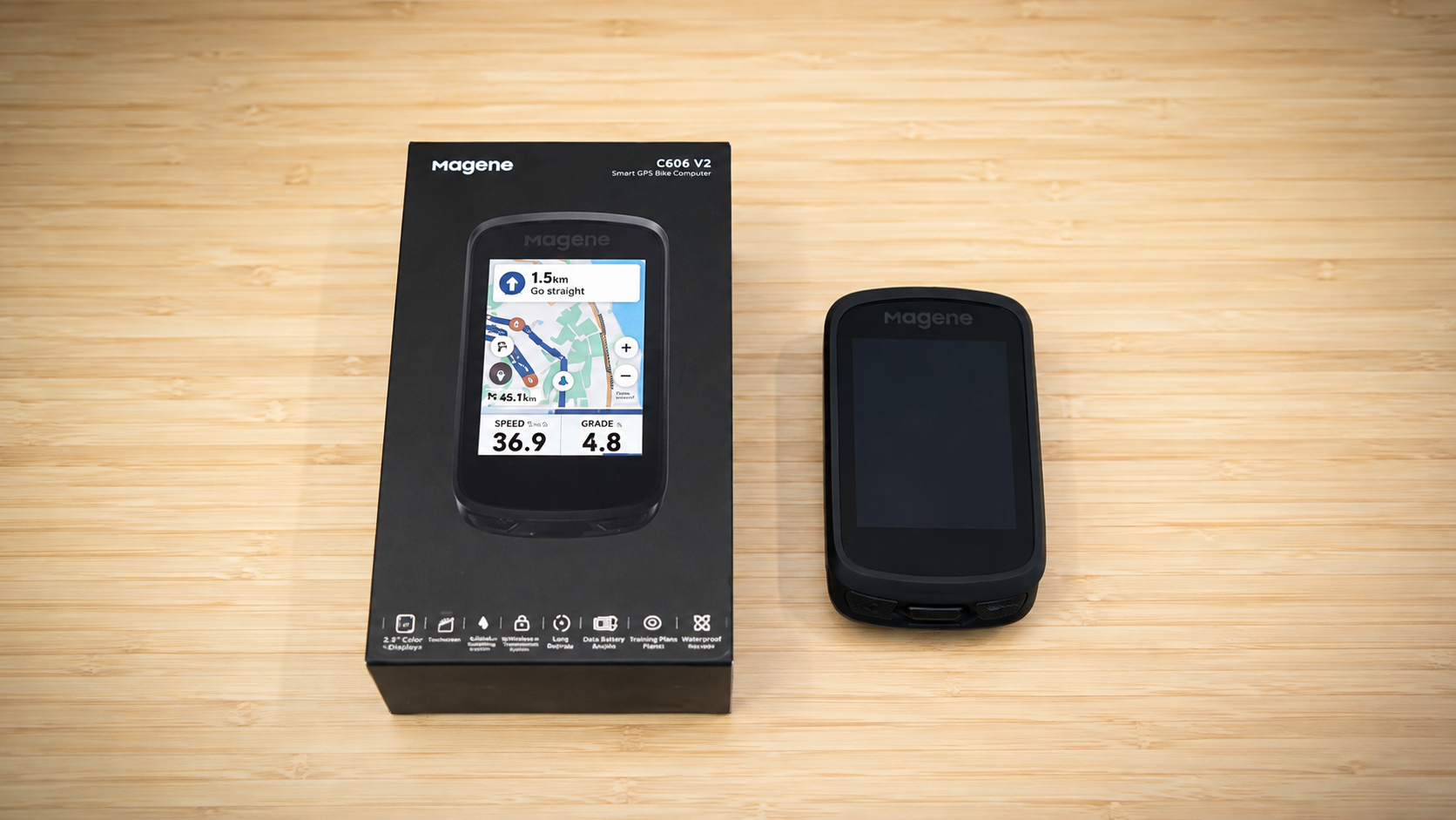 Magene C606 V2 junto a su caja