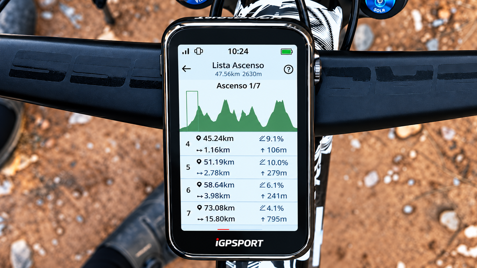 Perfil de ruta y ascensiones en iGPSPORT BiNavi Ultra